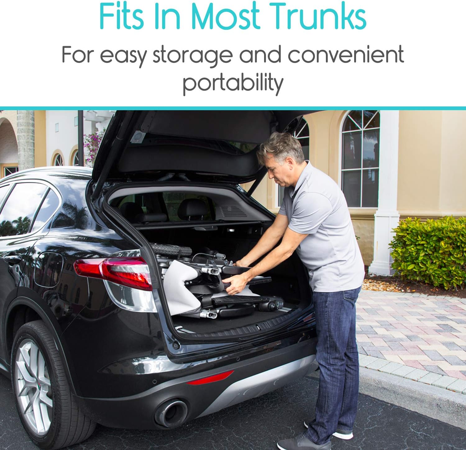 Vive Folding Electric Wheelchair - Foldable Narrow Power Scooter, Heavy Duty, TSA Approved - Compact Size for Seniors Adults - Battery Powered Portable, Folds, Shock-Absorbing Tires (16 x 30 x 28.5) : Health & Household