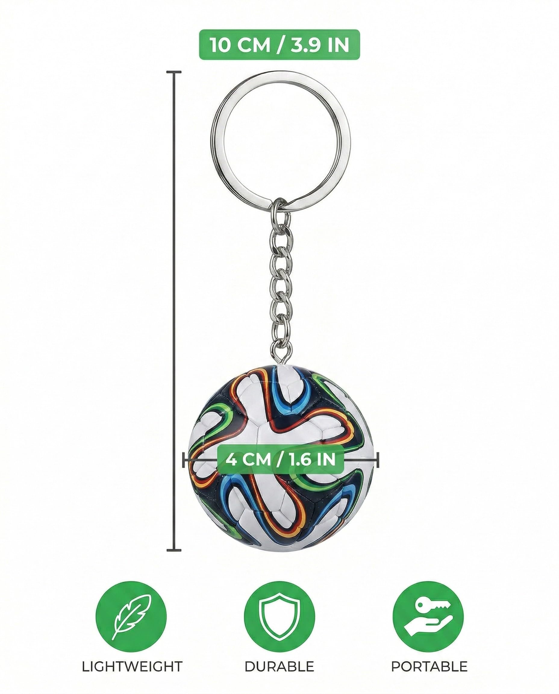 1 Pezzo Portachiavi Calcio Mondiali 2026, Robusto Gadget per Zaino, Chiavi & Borsa β Ideale Regalo per Bambini, Ragazzi e Tifosi di Calcio, Bomboniera Sportiva. - 5