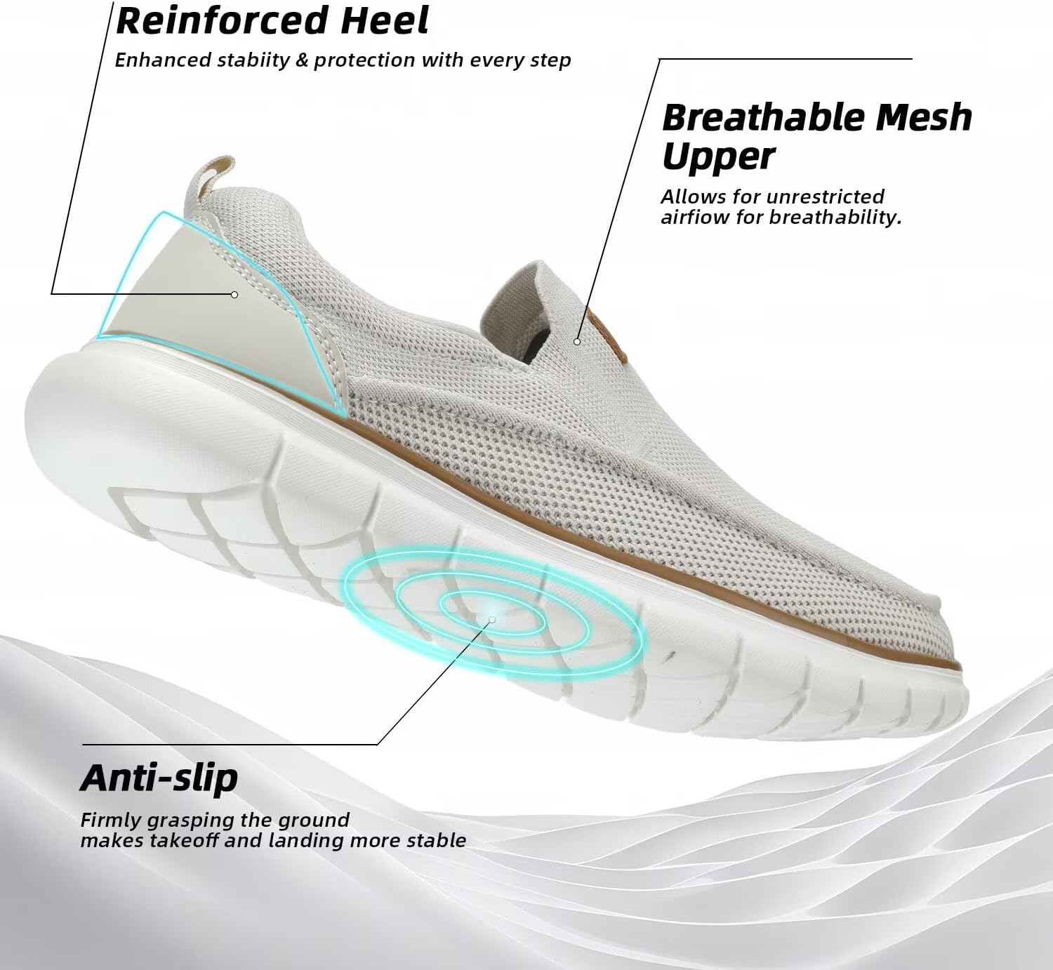 Mens Casual Slip On Loafers Boat Shoes Fashion Mesh Lightweight Oxfords Walking Slip in Sneakers Workout Soft Sole