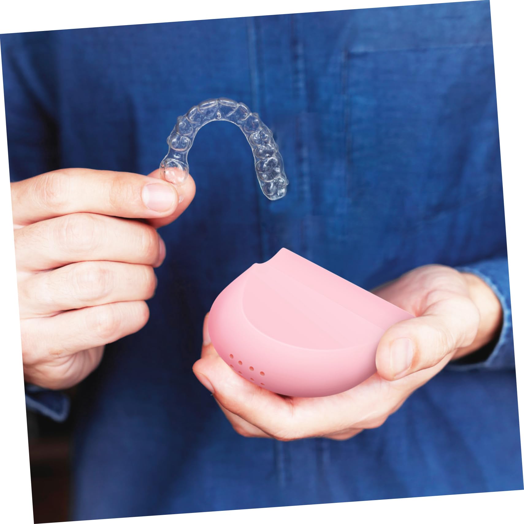 Custodia Retainer in Silicone 4 Pezzi, Custodia Sottile | Chiusura Ermetica, Leggera, Rosa, Design Carino, per Pulizia e Conservazione