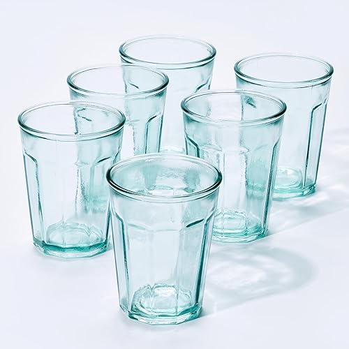 DESIGNED BY VSM Vidrios San Miguel - Vasos de 13.5 onzas, hechos de vidrio 100% reciclado, juego de 6 vasos clásicos para cocina, ideal para agua,