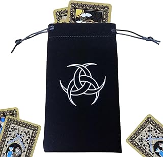 タロットカードバッグ | 引き紐付きベルベット製の保管袋 - サイズ 10cm x 18cm タロットカード収納 | ダイス・ゲームピース・クリスタルストーン・マーブル・ジュエリー・コスメティックスの保管などに