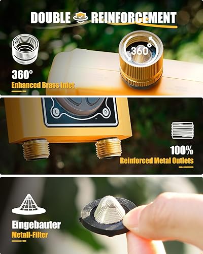 Miniatura 11 de RAINPOINT Temporizador de agua WiFi con entrada de latón, temporizador de rociador de 2 salidas, controlador automático del sistema de riego