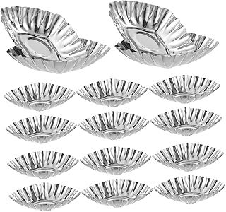 Parliky 20 Pçs Molde De Xícara De Bolo Moldes De Torta De Moldes De Torta Antiaderente Moldes DIY De Pudim Moldes De Torta Novidade Em Aço Inoxidável Suprimentos De Piquenique De