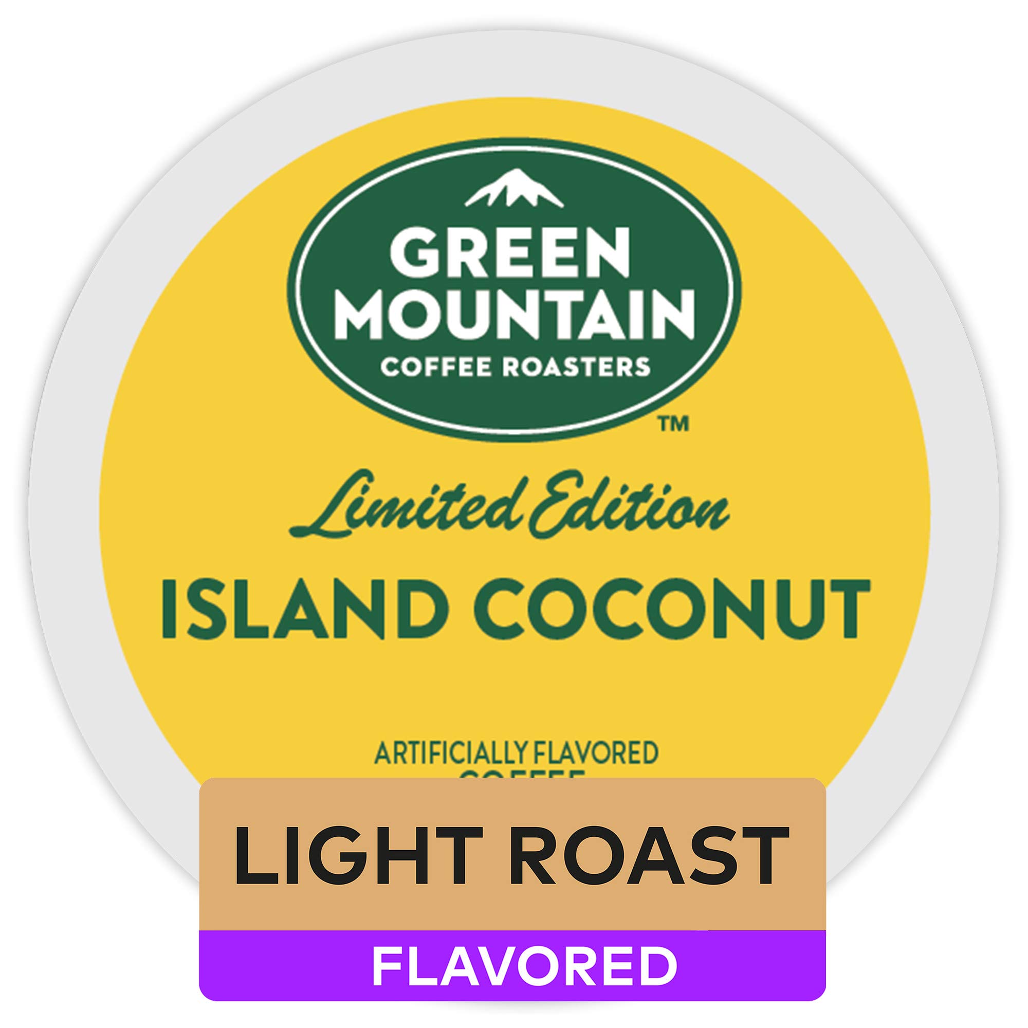 Green Mountain Coffee RoastersIsland Coconut, Single-Serve Keurig K-Cup Pod, Flavored Light Roast Coffee, 72 Count