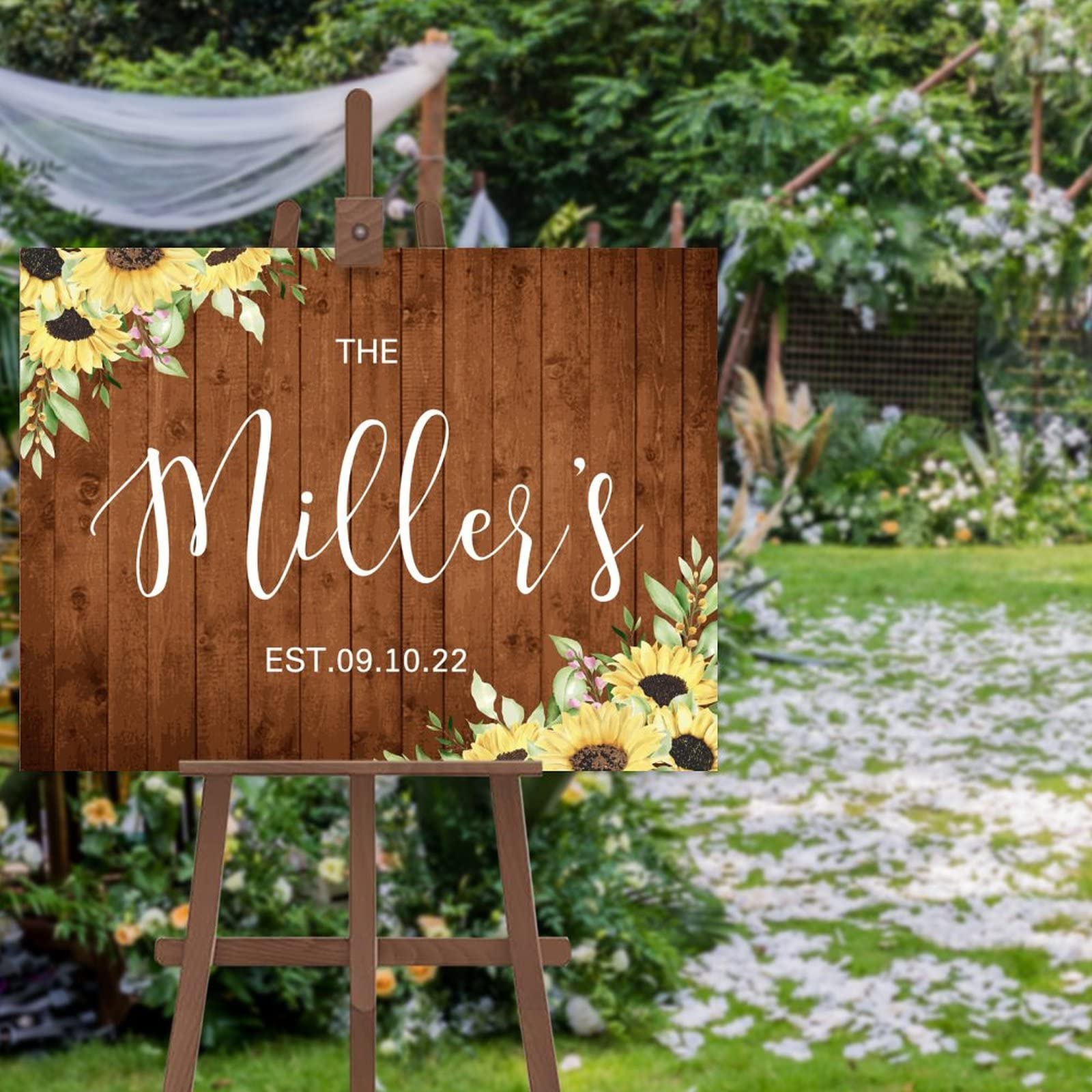 Panneau bienvenue mariage personnalisé résolvant le stress déco