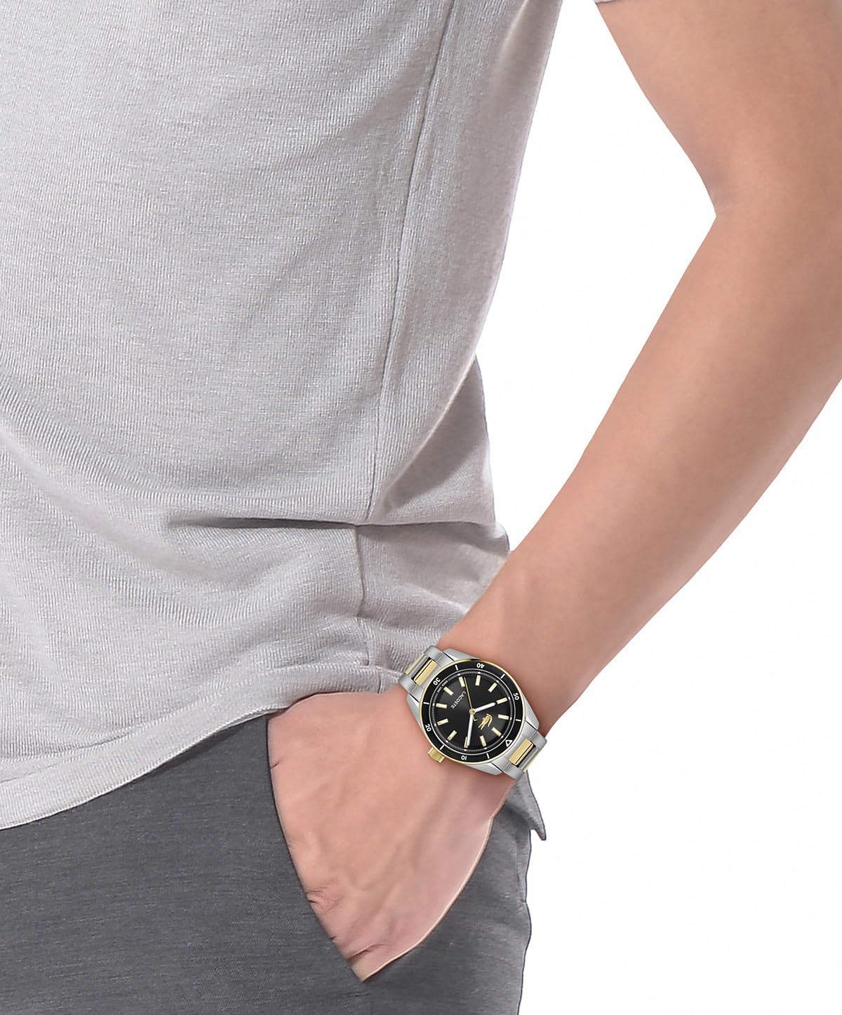 Lacoste Boston Men’s Quartz Watch - Sunray Dial, Aluminum Bezel, Contemporary Three-Hand Design - Modern, Sporty Timepiece - Gift for Him 39mm