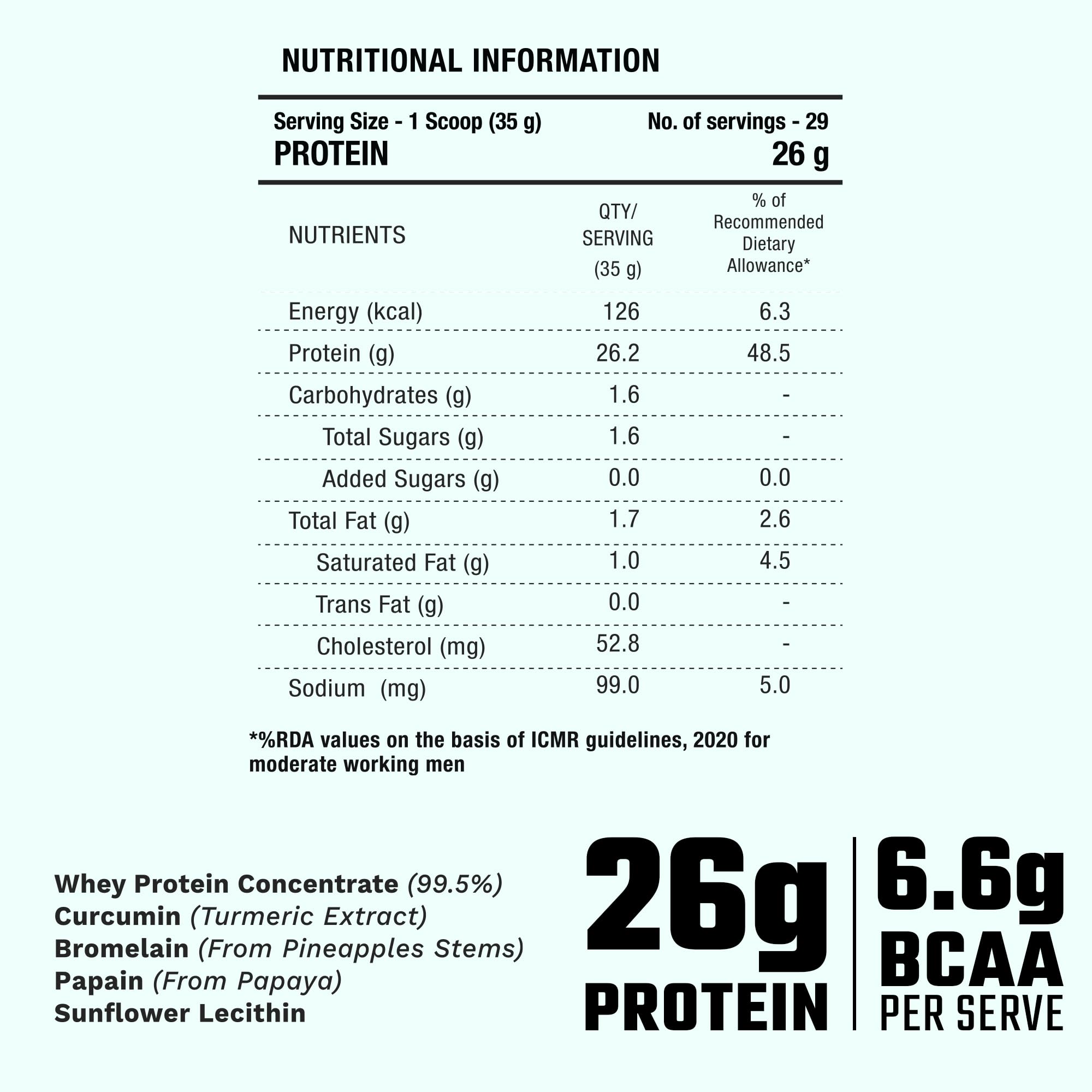 Foodstrong Whey Protein Powder Unflavoured (Raw) 26g Protein 1KG — Amazon image 3