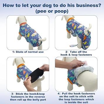 CuteBone Recovery Suit for Dogs Cats After Surgery, Prevent Licking Dog Onesies Pet Surgery Recovery Suit Shirt Abdominal Wounds Bandages SSF12M