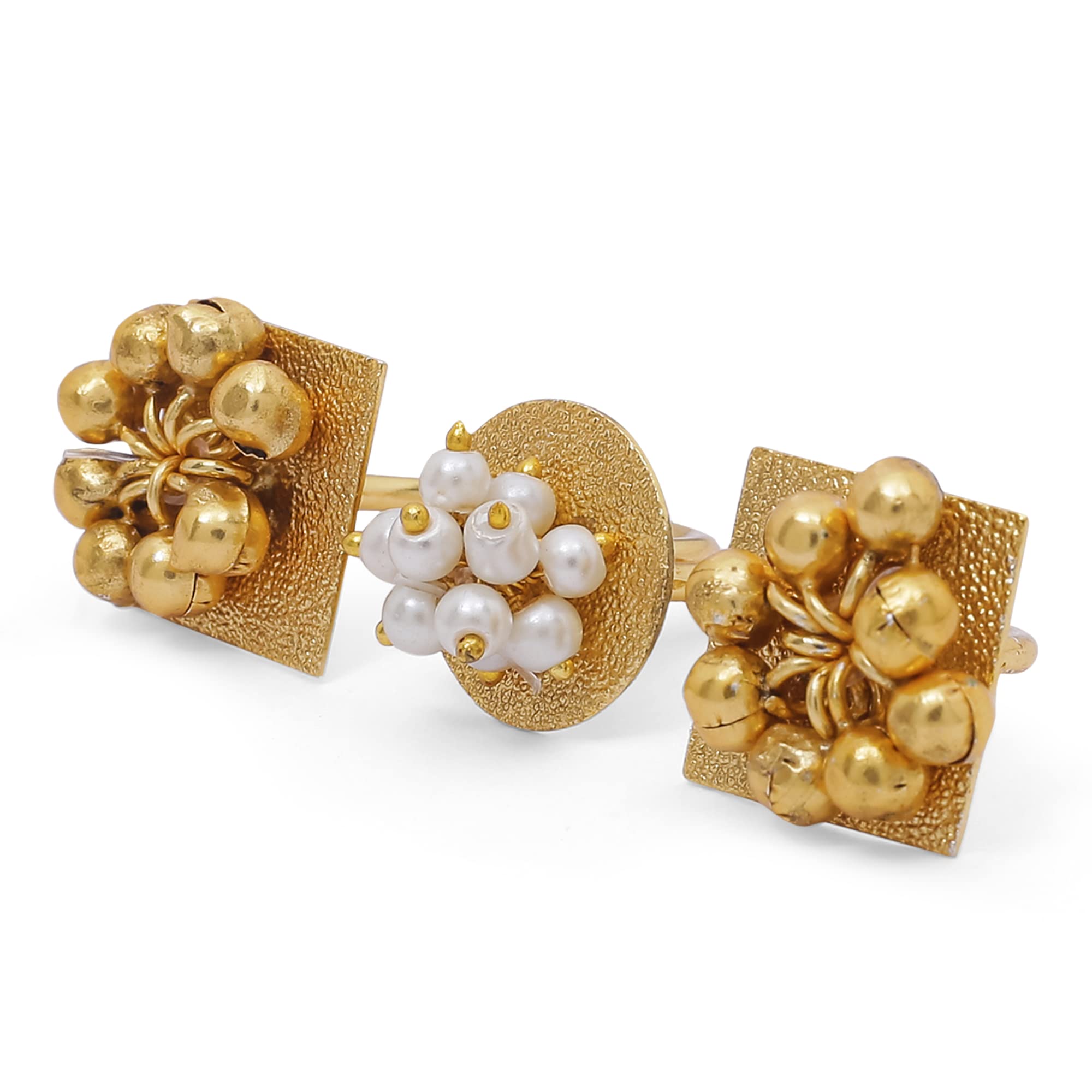 I Jewels Women 18K Gold Plated Ethnic Adjustable Brass Finger Ring Embellished With Ghungroo And Pearl (Fl222) (B09YLSN7XS) Amazon Price History, Amazon Price Tracker