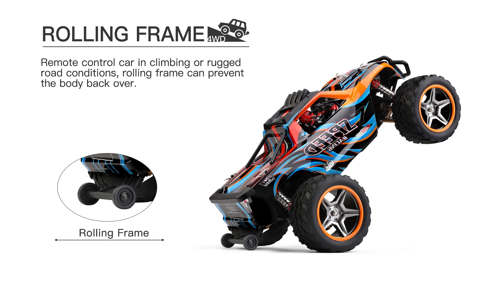 WLTOYS 104009 RC CAR Brushed Motor 1/10 Remote Control Off-Road RC Drift Car Radio Toys 45KM/H High Speed Monster Racing Car (104009 2 * 1500)