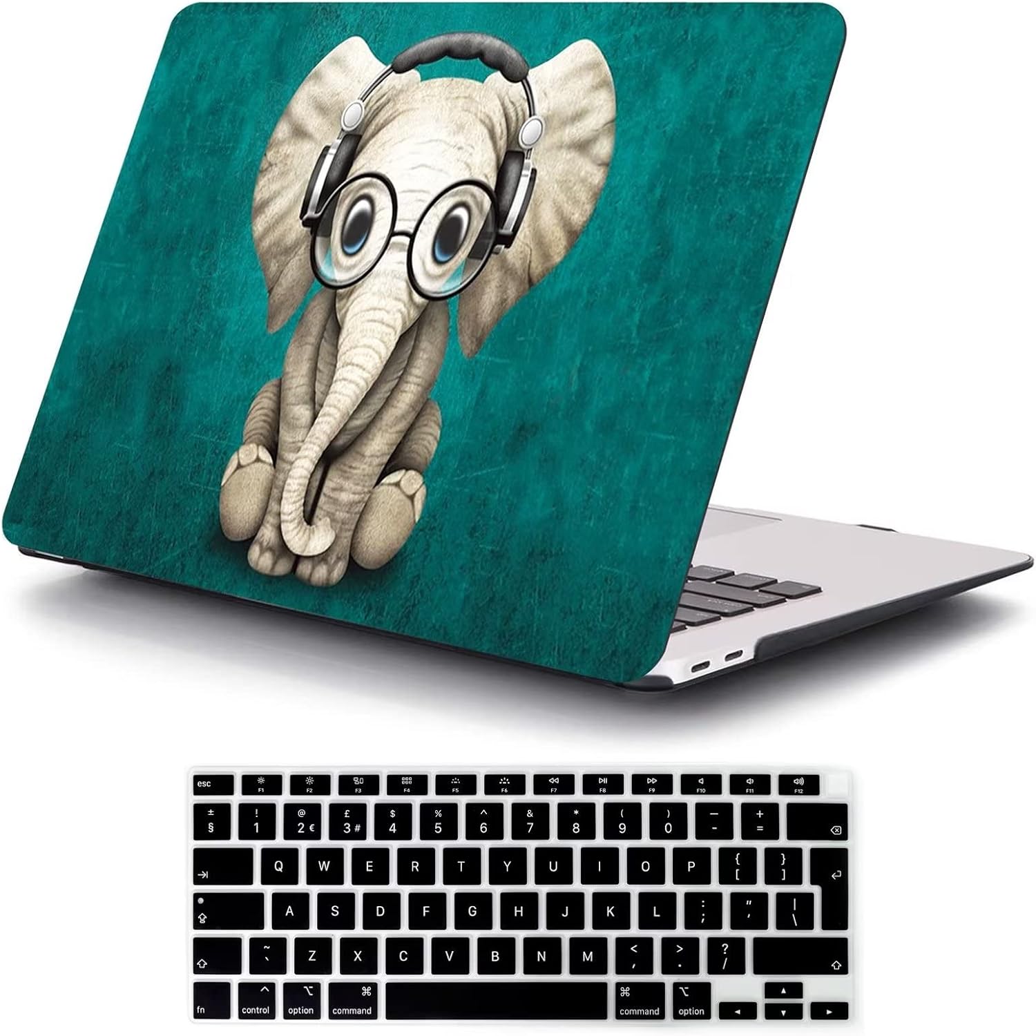 MOKASE Funda Compatible con Nuevo MacBook Air 13,6 Pulgadas 2022 M2 A2681 con Touch ID Delgado Plástico Duro Case y Tapar del Teclado para Novísimo Mac Air 13 Pulgadas con Touch ID 2022, Elephant