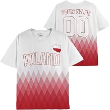 Custom Poland Soccer Jersey - Personalized Polska Pride Sport Shirts Name Number Soccer Uniform Gifts for Men Women Youth