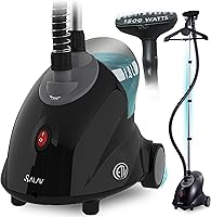 SALAV GS18-DJ Standing Garment Steamer: 1500W Power, 1.8L Tank for 60+ Min Steam, Wheels, Adjustable Pole & Descaler