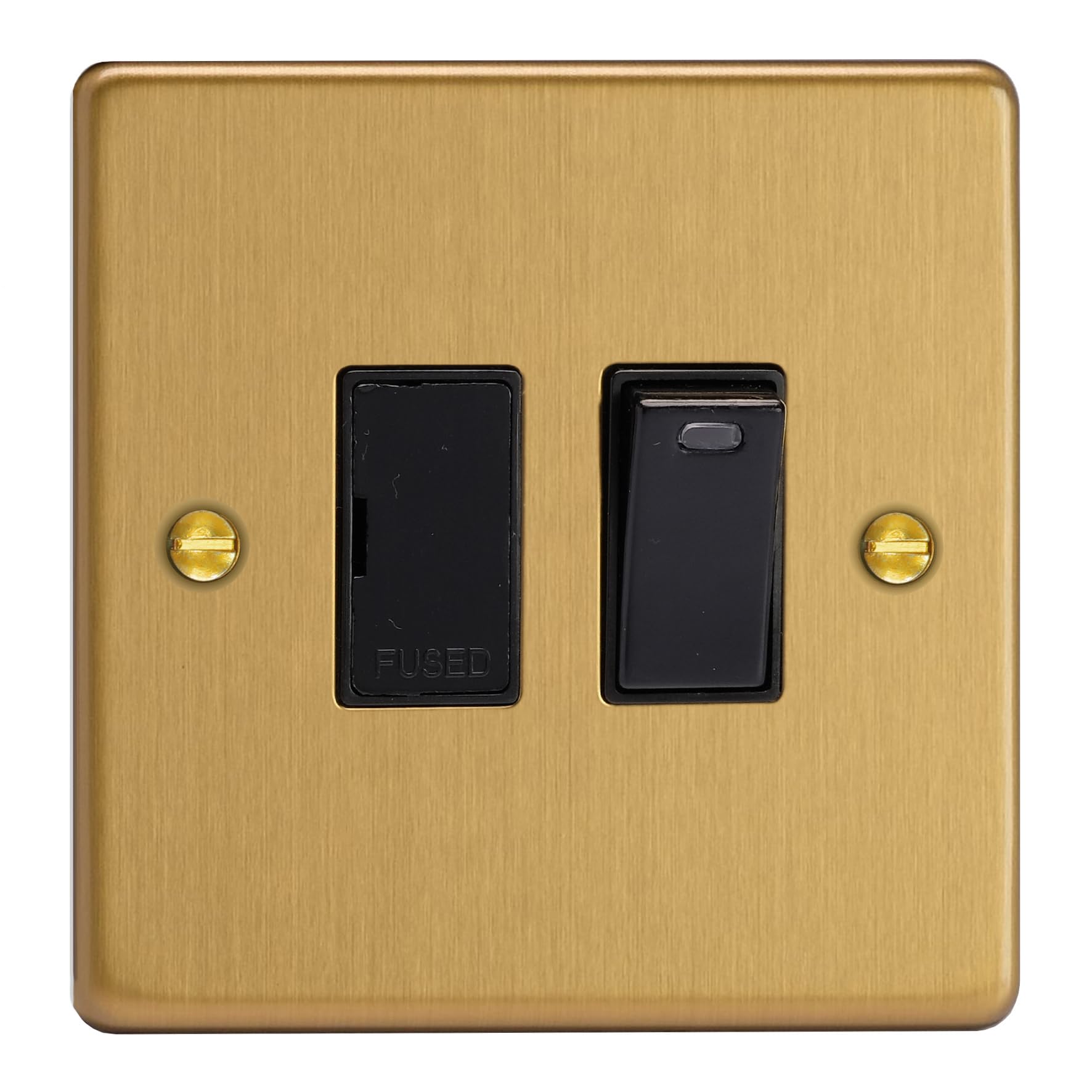 Varilight 13A Switched Fused Spur + Neon Brushed Brass