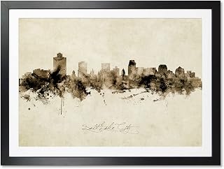 Salt Lake City Utah United States Skyline Art Print (A2 Framed) -9198