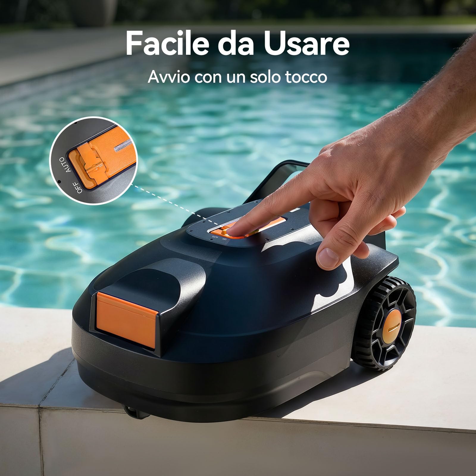 Redkey S200 Robot Piscina Senza Fili, 180 Min Autonomia, Doppi Motori, Doppia Aspirazione, Parcheggio Automatico, Robot Piscine Fuori Terra a Fondo Piatto fino a 100 m²