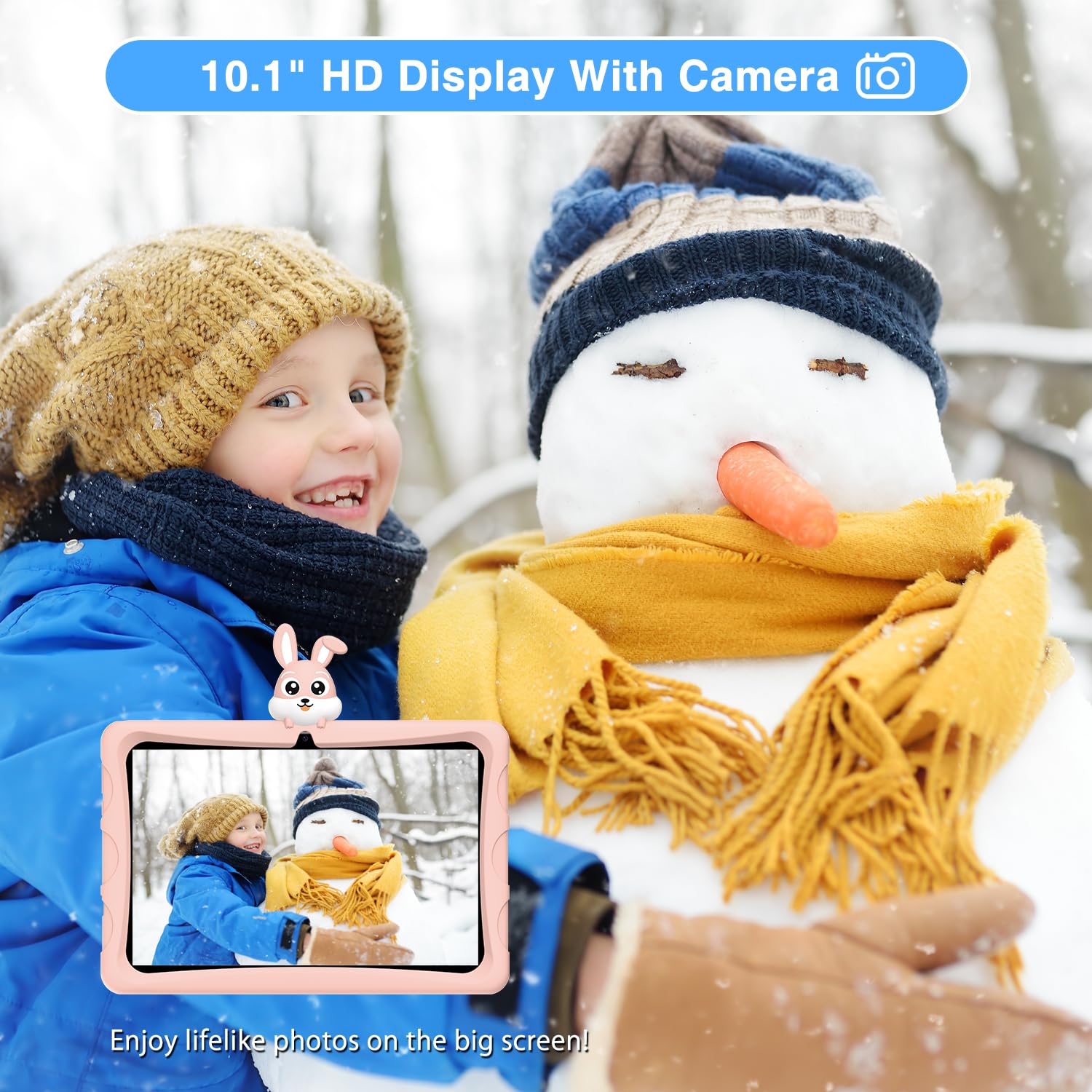 DOOGEE Tablet Bambini, U9 KID Tablet per Bambini 10 Pollici, 7GB RAM 64GB ROM(1TB/TF), Android 13/WiFi 6/BT5.0/TÜV SÜD Rheinland/Widevine L1/5MP, Custodia Protettiva in Silicone - Rosa