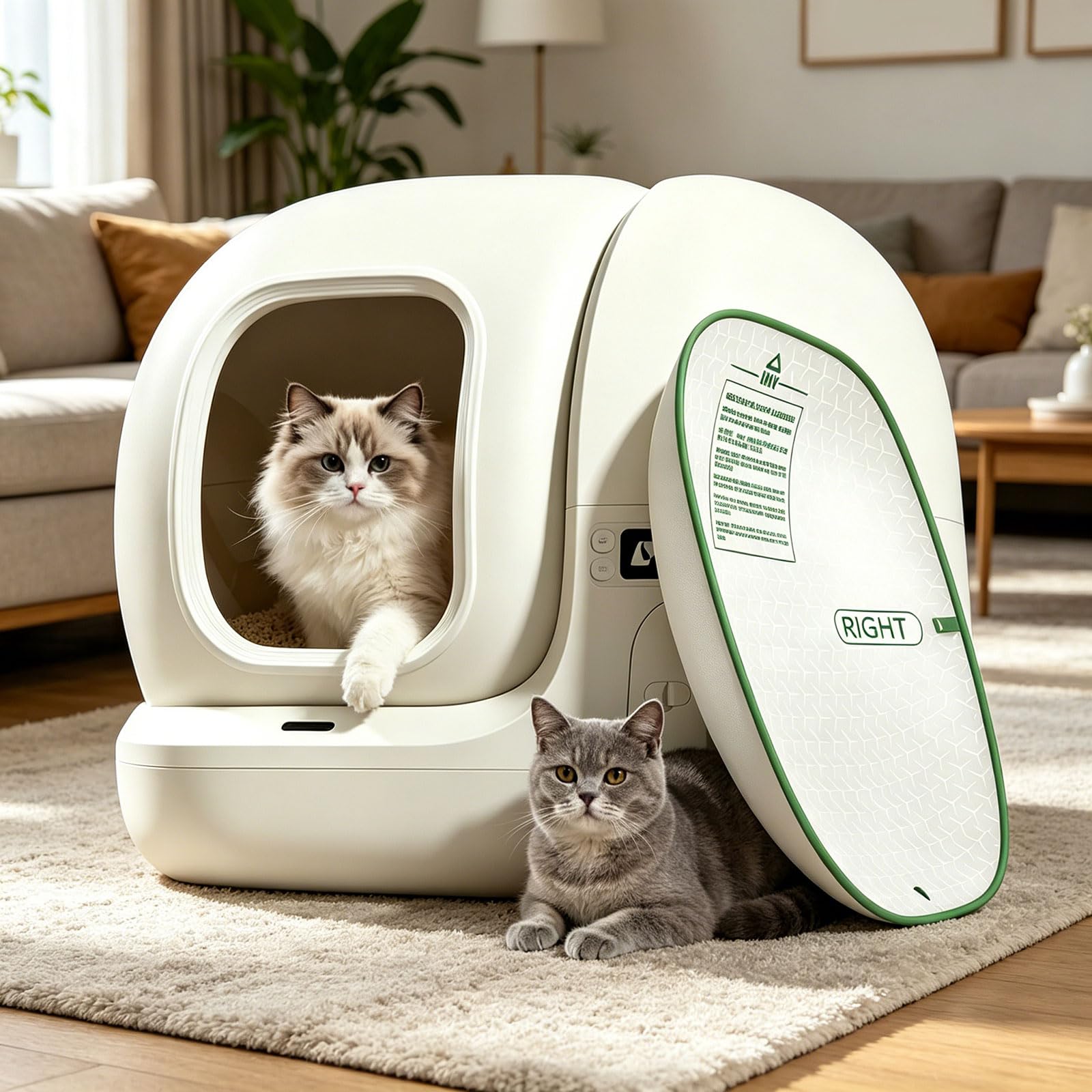PANGBOER Ersatzpolster für Katzentoilette aus Oxford Stoff, 40 x 40 cm, passgenaue Einlage mit Links RECHTS Einrichtungsmarkierungen für die tägliche Pflege