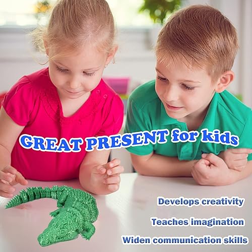 Miniatura 3 de Juguete de cocodrilo articulado impreso en 3D, juguetes impresos en 3D, figuras de acción de cocodrilo con forma vívida de cocodrilo y