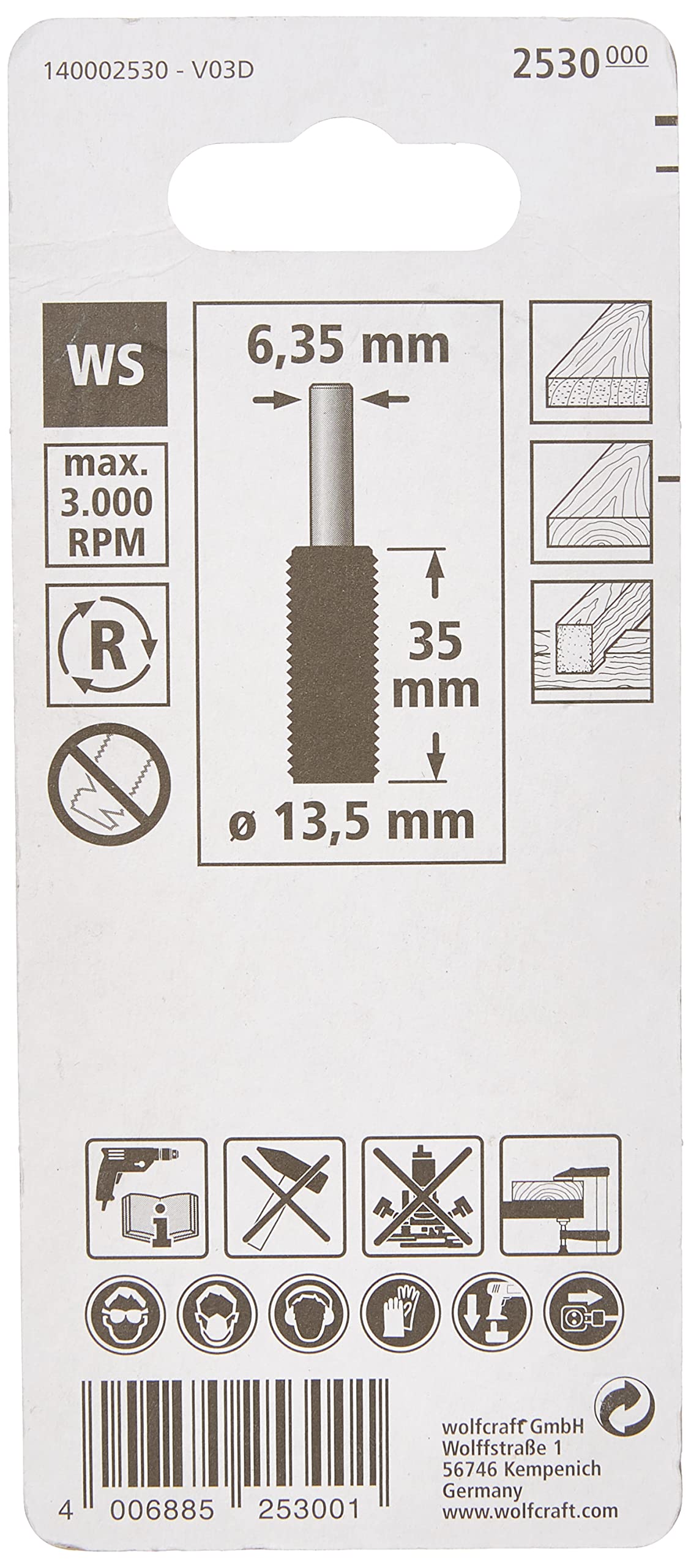 Wolfcraft raspa per legno cilindrica 13,5 mm codolo tondo