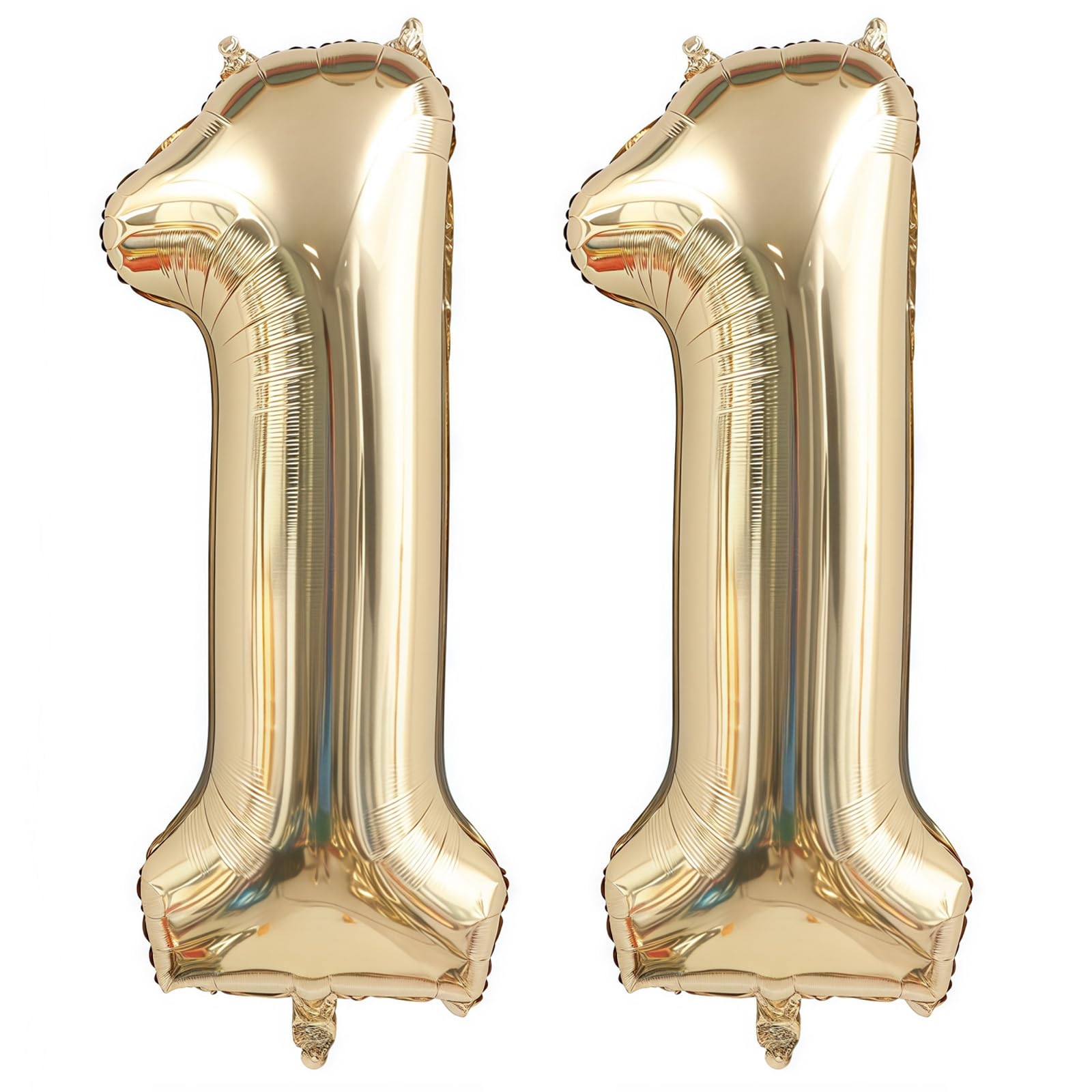 Champagne Gold 11 Balloon Number,40 Inch Light Gold 11 Balloons Big Foil Mylar Helium Number 11 Balloon for Birthday Party Anniversary Decorations