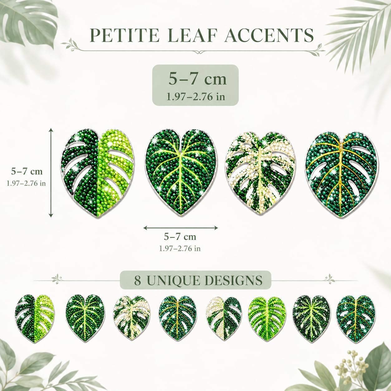 Festkulux Monstera Leaf Diamond Art Magnets - Diamond Painting Magnets Kits image 2