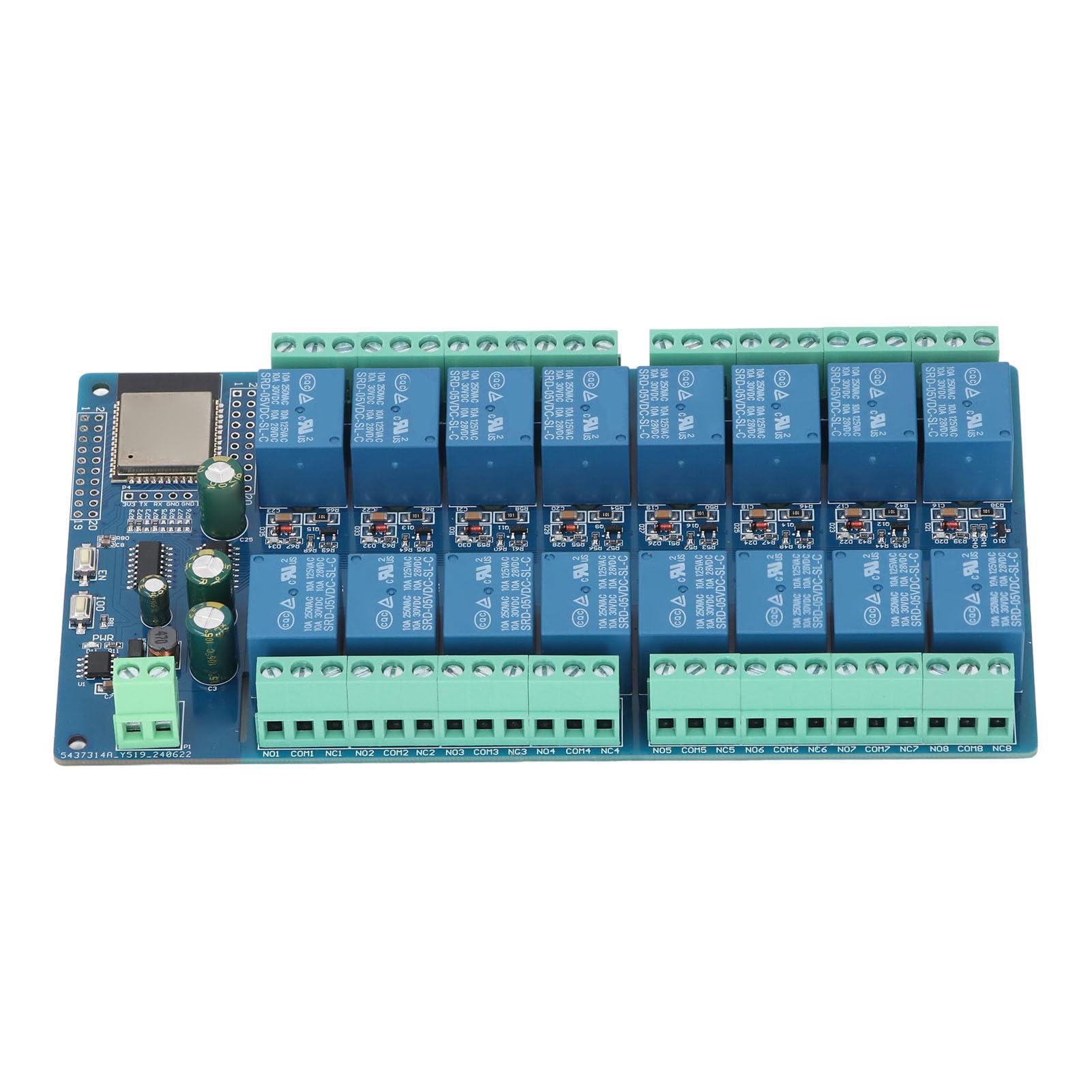 16 canal de relé Módulo Junta de Desarrollo de 16 canales Relé Estable ESP32-WROOM para Casas Inteligentes DC5-12V