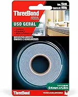 Fita Dupla Face Cozinha Banheiro ThreeBond |Tamanho 24mm x 1,5M | Suporta 400g em 15cm | Ambiente Úmido e Gorduroso