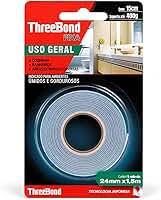Fita Dupla Face Cozinha Banheiro ThreeBond |Tamanho 24mm x 1,5M | Suporta 400g em 15cm | Ambiente Úmido e Gorduroso