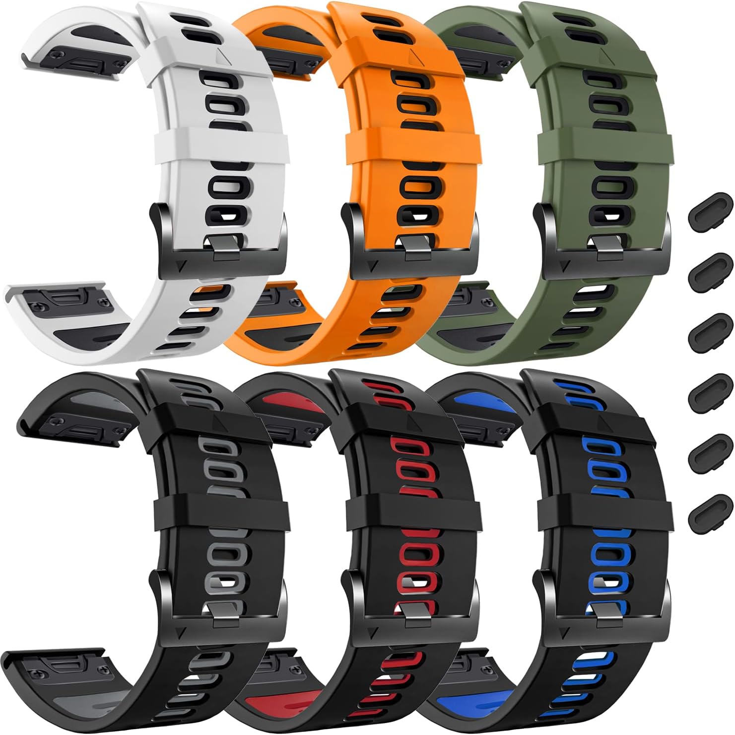 ZPJPPLX 26mm Easy Fit Watch bands For Tactix 8/Fenix 8 7X Pro 6X 5X,Soft Silicone Sport Straps Compatible for Garmin Tactix8/7/Fenix 6X Pro/5X Plus/Enduro3 2/Descent Mk2i/3i Epix Pro quatix 8 51mm