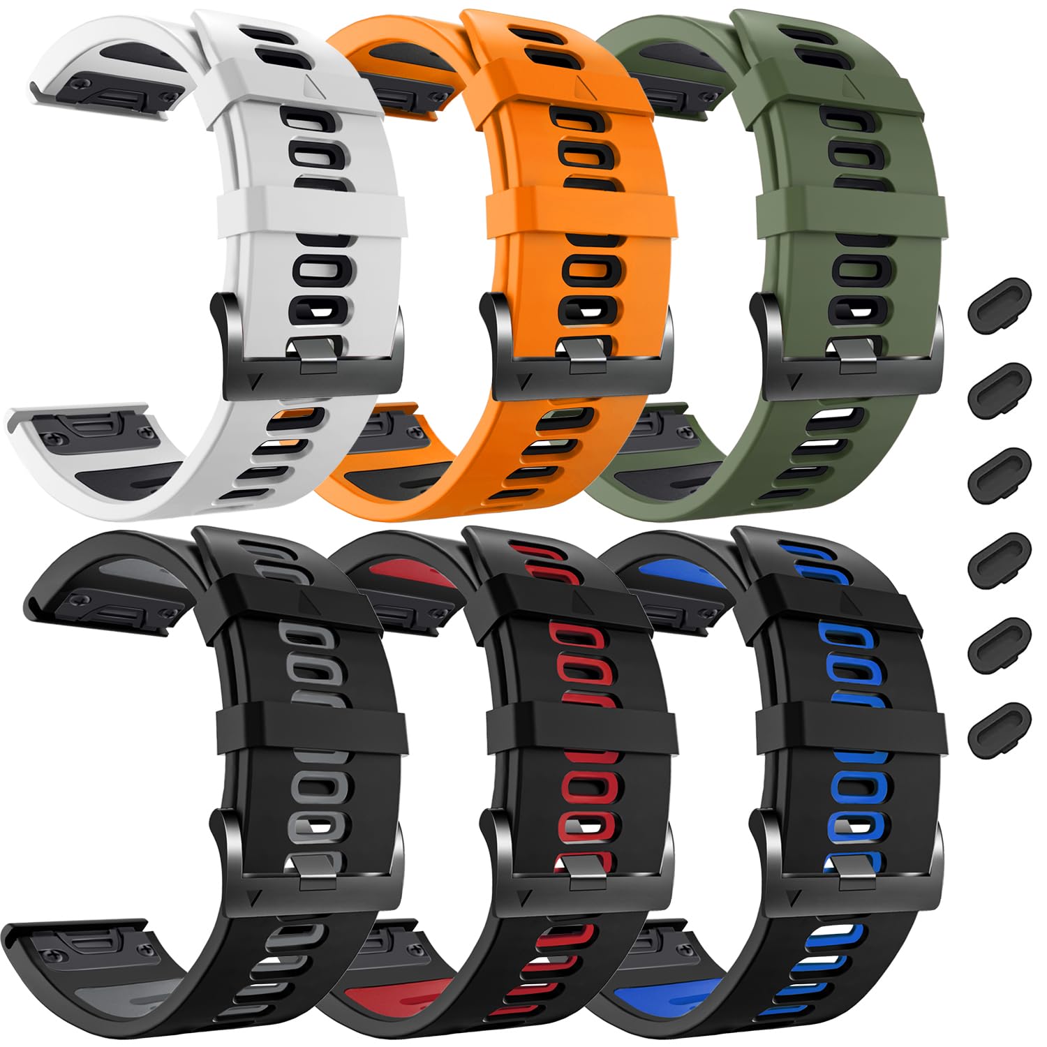 ZPJPPLX 26mm Easy Fit Watch bands For tactix 8 Fenix 8 51mm 7X Pro 6X 5X,Soft Silicone Sport Straps Compatible for Garmin Tactix7/Fenix 6X Pro/Fenix 5X Plus/Enduro3 2/Descent Mk2i/3i Epix Pro 51mm