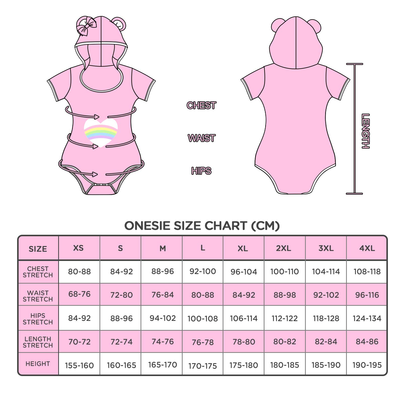 LittleForBig Bawełniany śpioszki Onesie Piżama Bodysuit-Teddy Miś Onesie