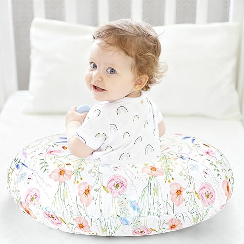 Miniatura 6 de Funda de almohada de lactancia, funda de almohada para lactancia materna para bebés, niñas, niños, suave y transpirable, flores coloridas (solo