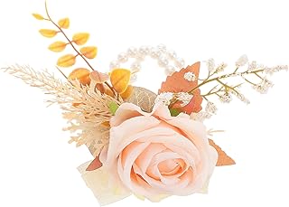 Cabilock Boho Blumen Wrist Corsage Set mit Boutonniere für Hochzeitsdeko Elegantes Armband und Anstecker Vielseitig für Braut Brautjungfer Fotografie Romantischer Outdoor Hochzeitsstil