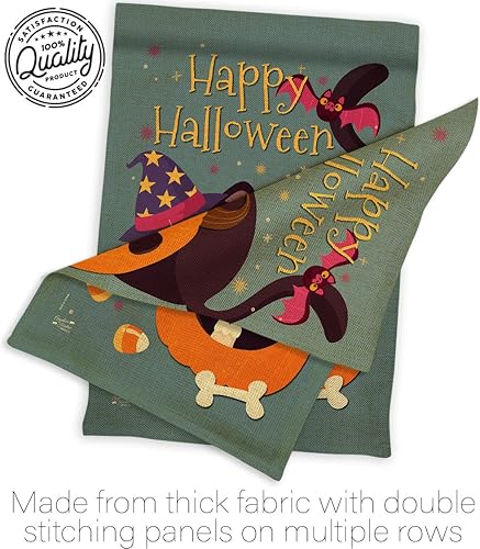 Miniatura 7 de Juego de bandera de casa de arpillera de gato brujo para otoño, Halloween, truco o trato espeluznante noche negro temporada otoño calabaza