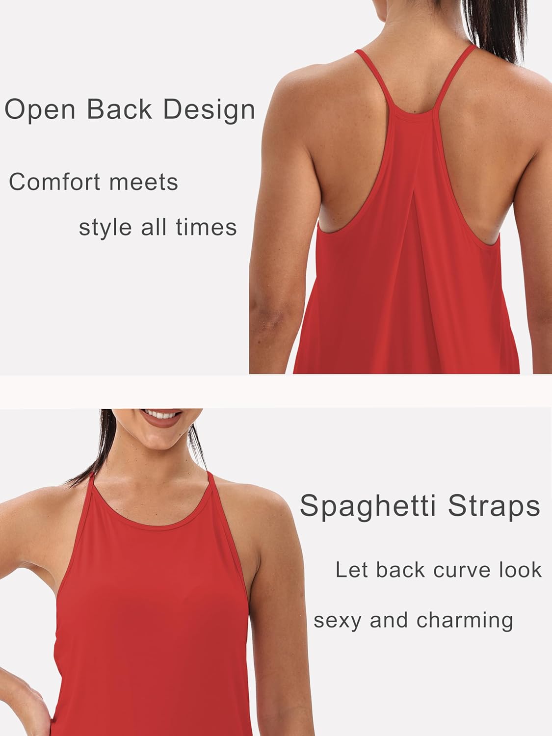 Mippo Womens Workout Tank Tops Racerback Tops Open Back Athleitc Yoga Tank Gym Tennis Shirt - Image 3