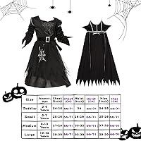 Vista 5 de Disfraz de bruja de Halloween para niñas, vestido de bruja de Halloween