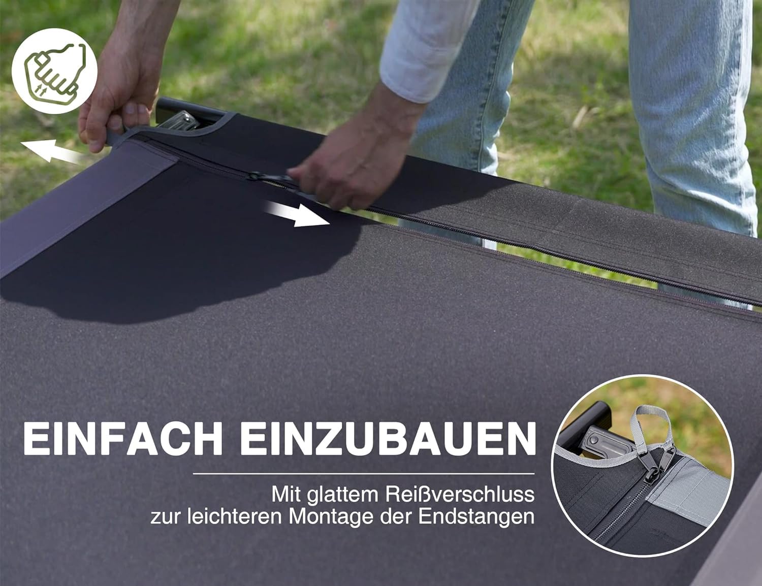 EVER ADVANCED Feldbett Klappbar 214cm x106cm 300KG Belastbar Klappbett XXL Groß & Breit Stabiles Campingbett für Camping Reisen Indoor Outdoor Strand und Garten