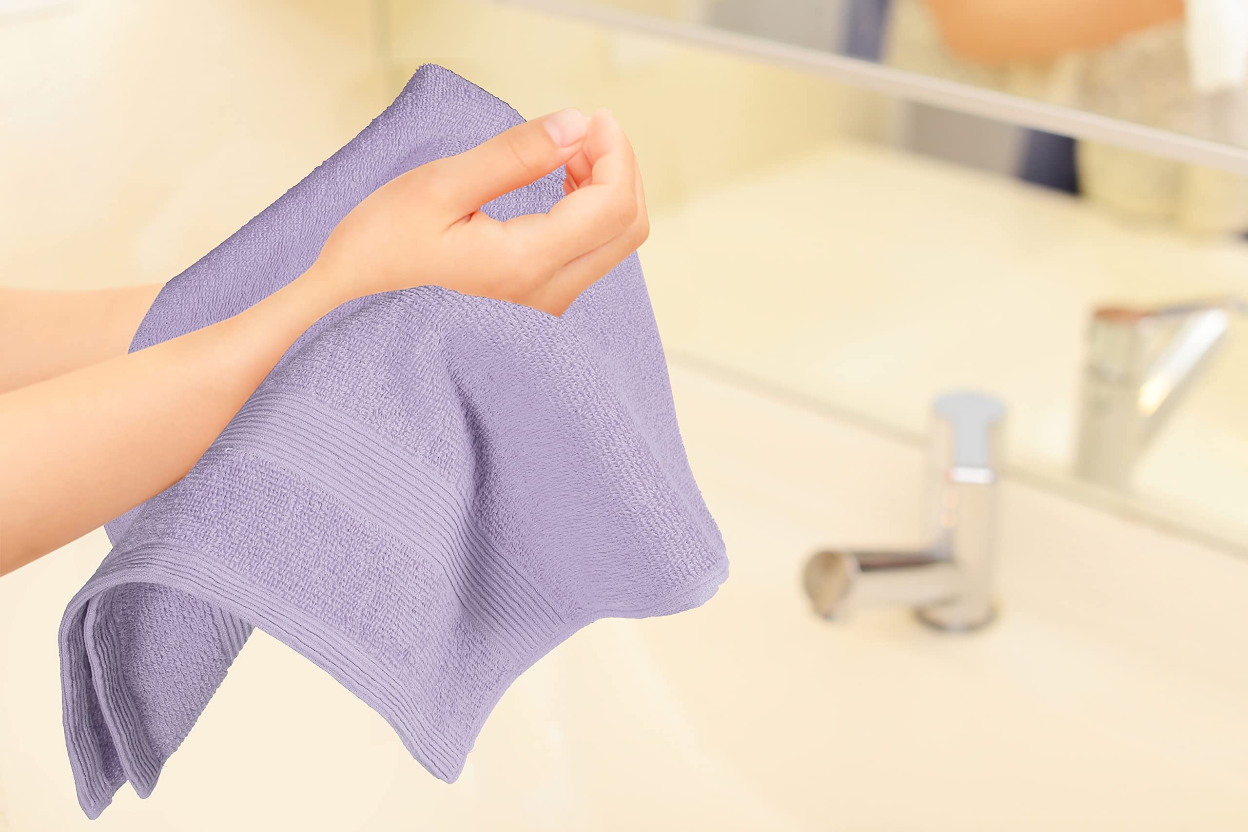 BELIZZI Home Juego de Toallas de Mano Ultra Suaves de 6 Piezas, 16 x 28-100% algodón Hilado en Anillo, Duradero y Muy Absorbente, baño, Cocina, Gimnasio, SPA y Limpieza General