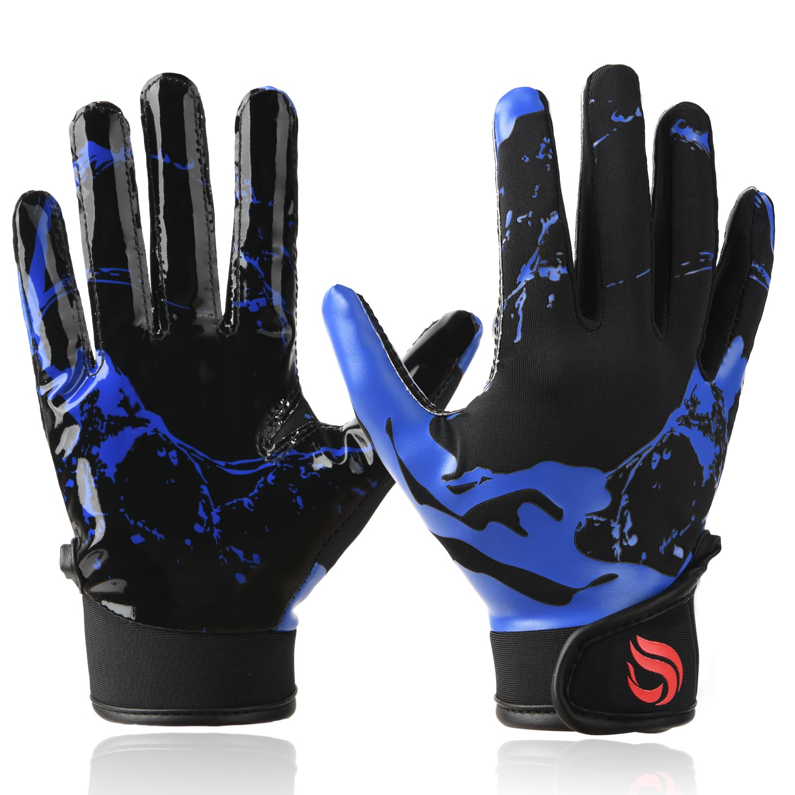 Goporoy Youth Football Gloves for Kids Excellent Grip Football Receiver Gloves