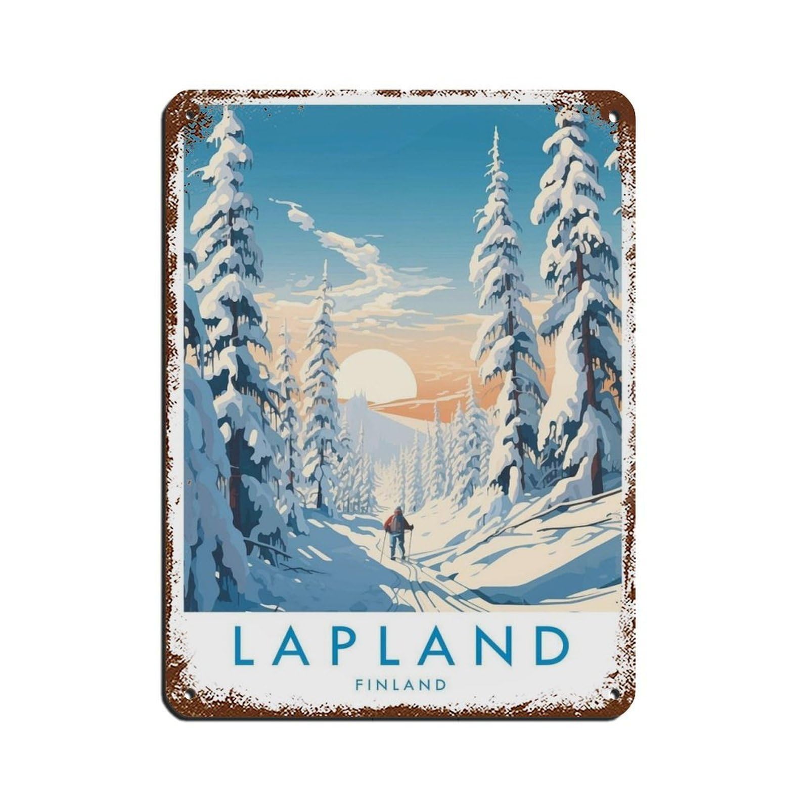 La Plagne Travel Poster, France, Travel Decor (2) Tin Sign Vintage Metal Pub Club Cafe Bar Home Wall Art Decoration Poster Retro 12x16inch(30x40cm)