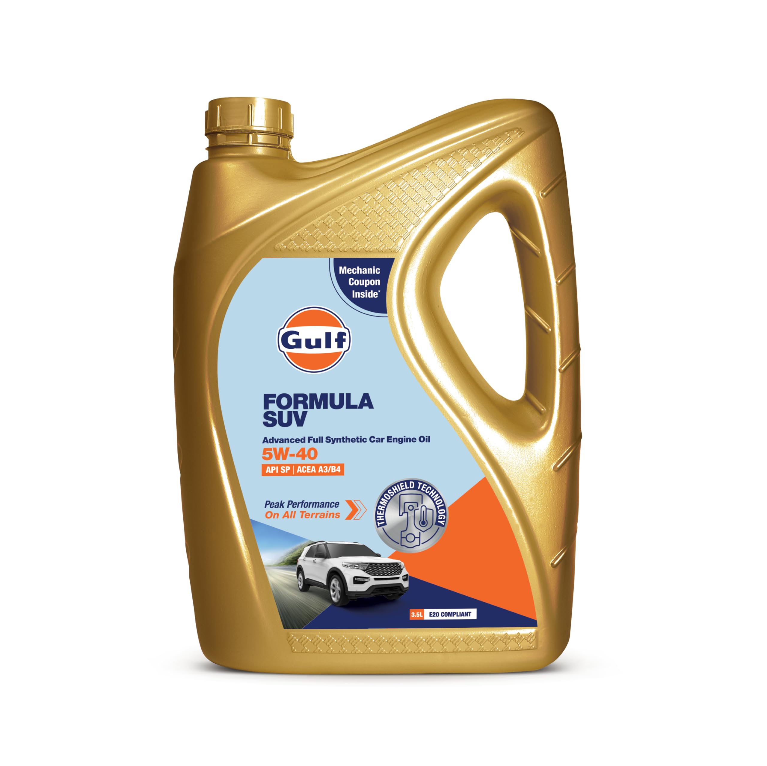 GULF FORMULA SUV 5W-40 - [3.5L] Fully Synthetic API SP and ACEA A3/B4 Car Engine Oil for Sustained All-Terrain Peak Performance-image-27