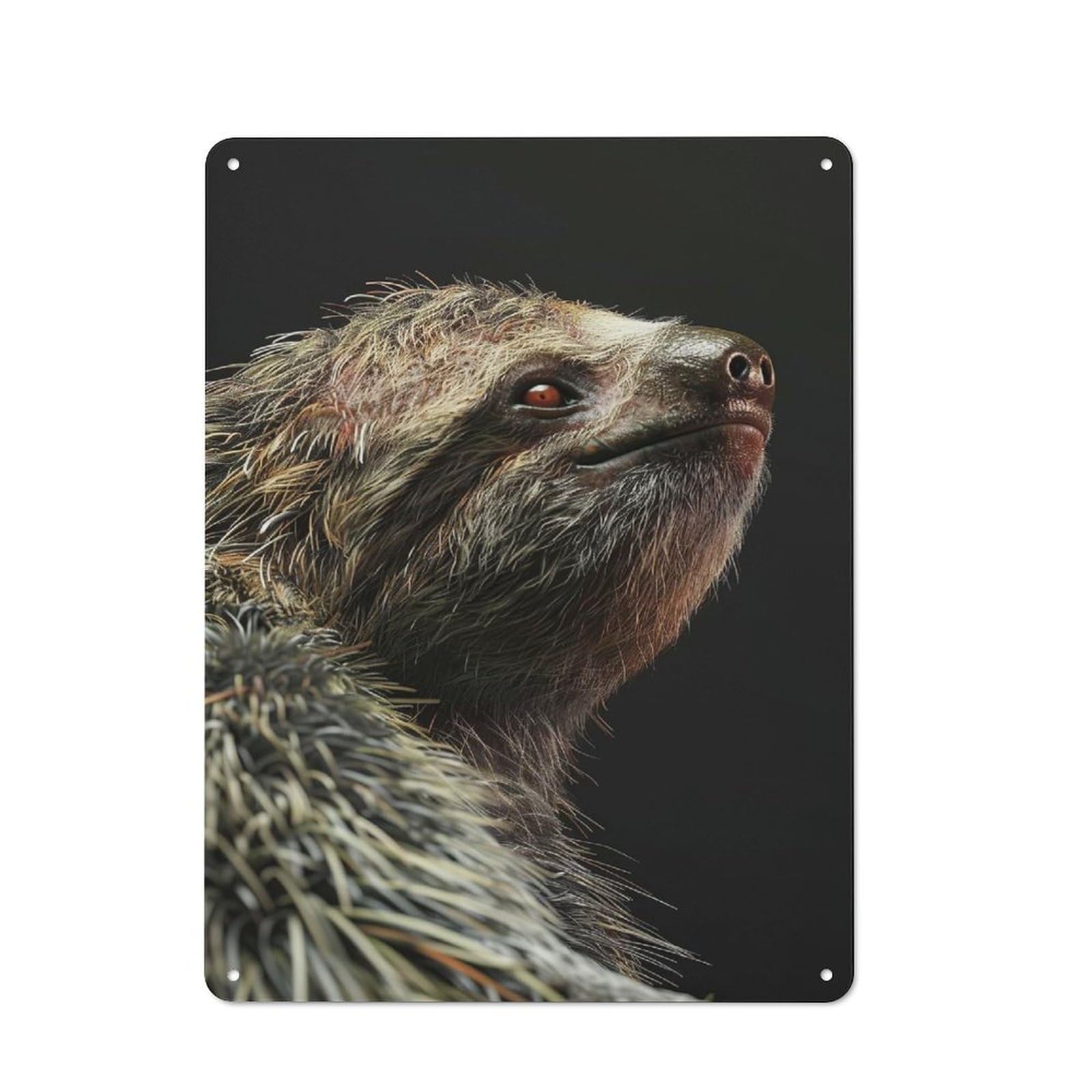 Junmoney Style-8 Tin Wall Plaque 40X30cm With Sloth For Guest Room Or Hallway, For Updating Guest Room And Hallway After Moving