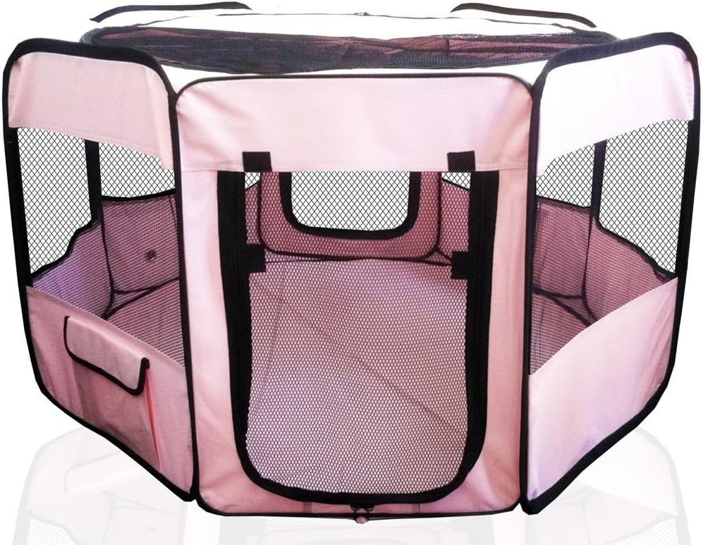 Portable Pet Playpen 45 * 45 * 22" Premium Large Size Puppy Kennel - Best for Small and Medium Size Dogs and Cats - Simple Folding Design for Easy Storage