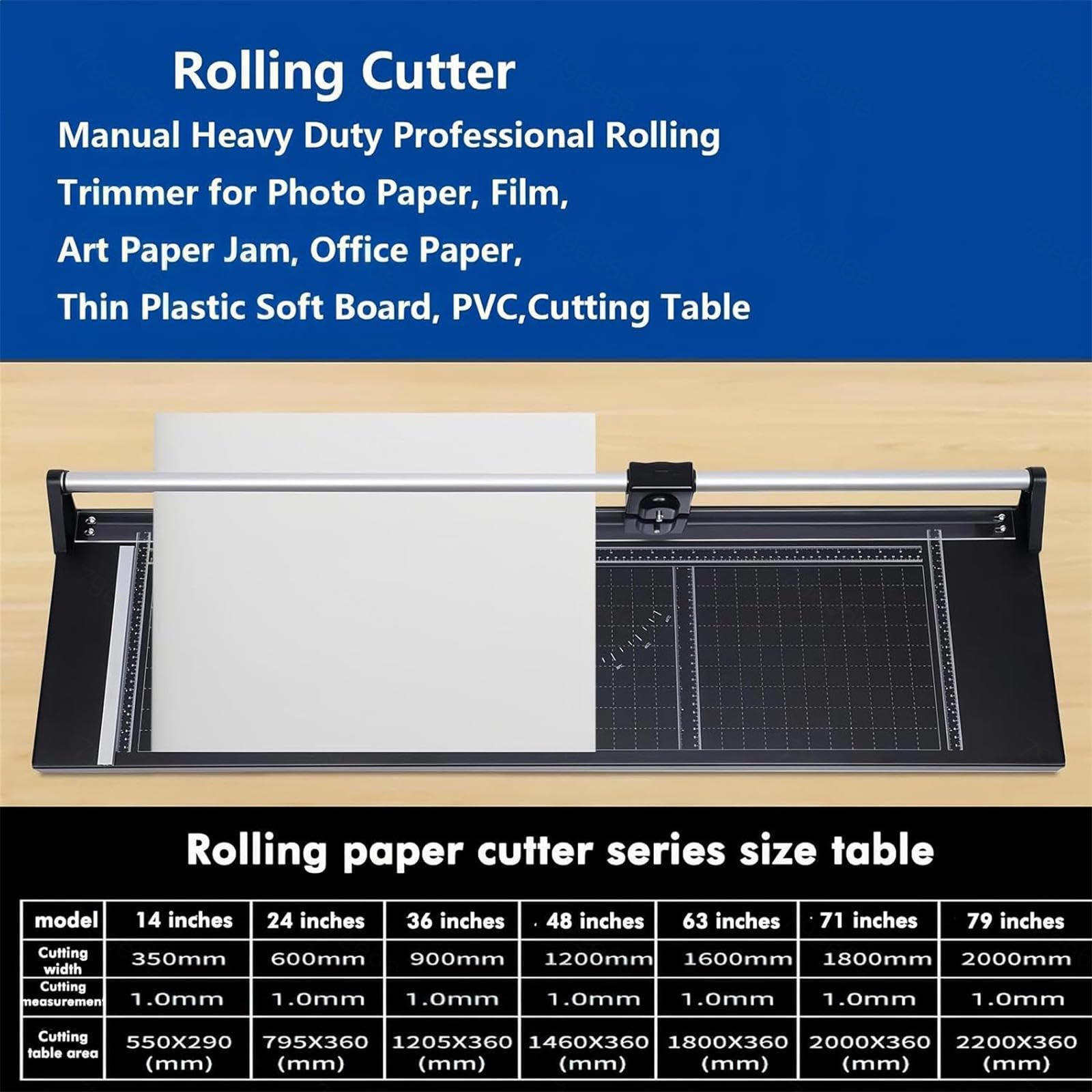 Taglierina rotante per carta resistente, con base in metallo, taglio manuale, taglio preciso, design compatto per casa e ufficio