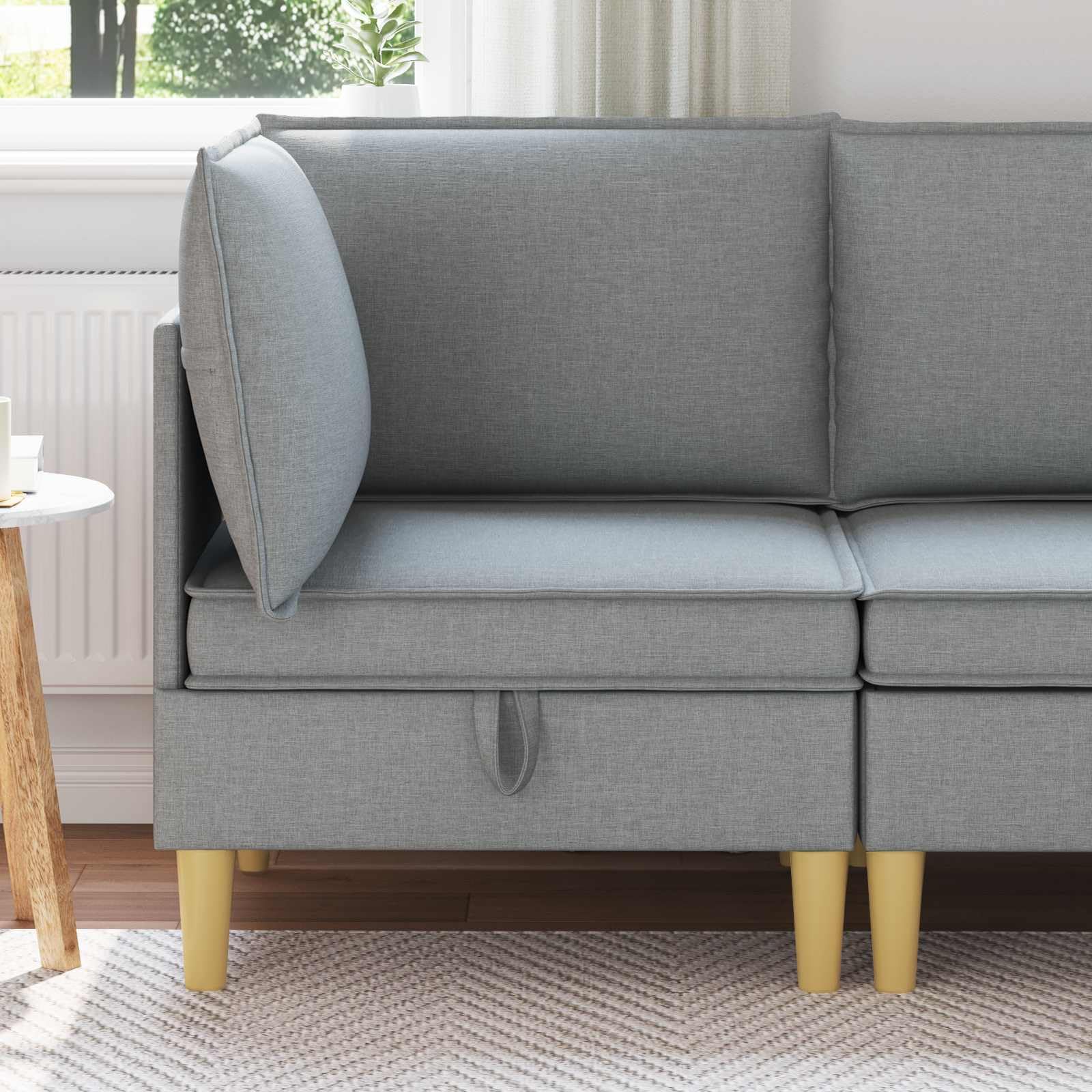 Ombana do przechowywania do salonu i pokoju gościnnego z dużą ilością miejsca do przechowywania, nowoczesny kwadratowy design, trwała drewniana rama, ergonomiczna, łatwa w pielęgnacji, idealna