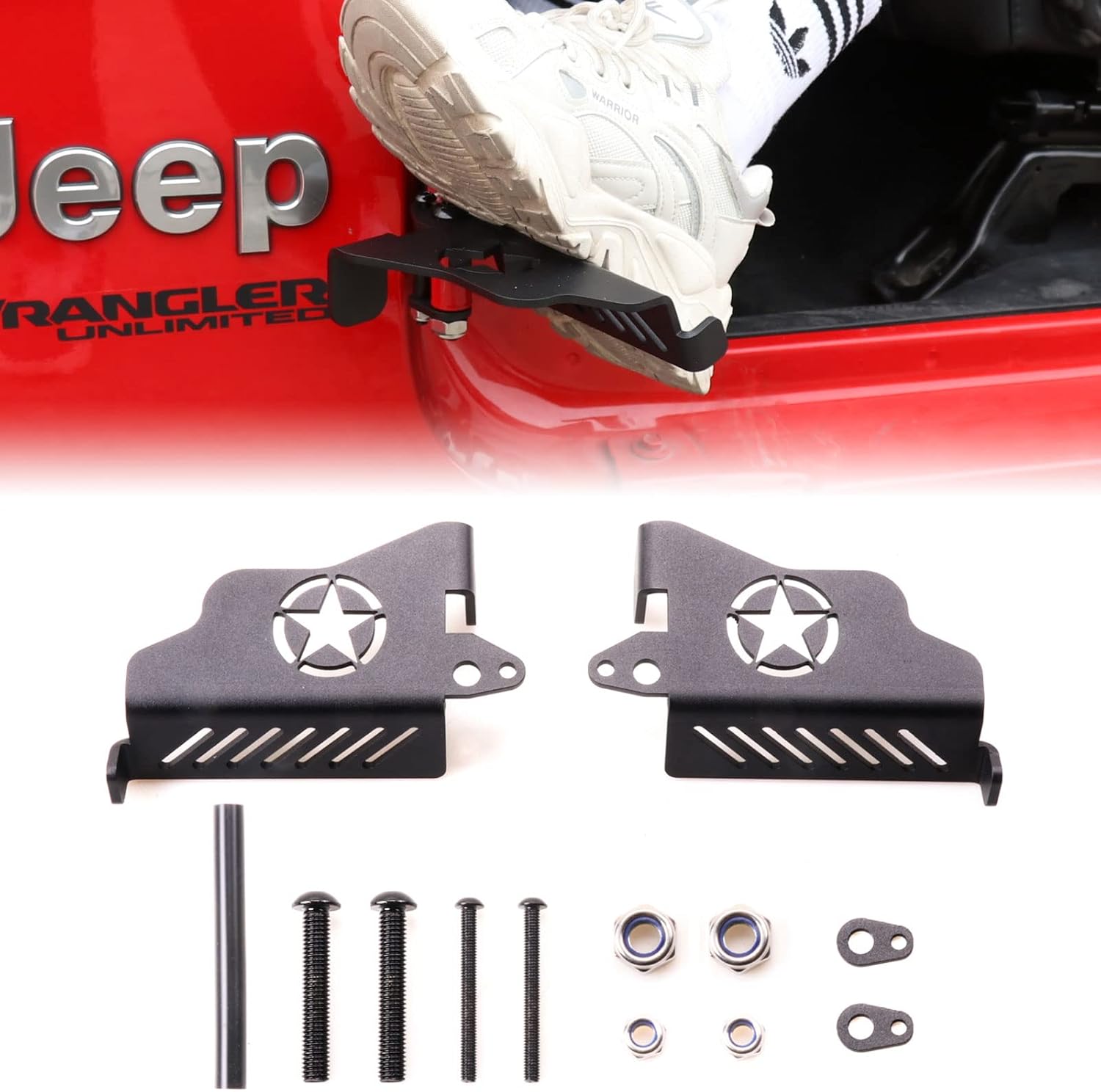 cartaoo Upgrade Foot Pegs Stainless Steel Black Metal Front