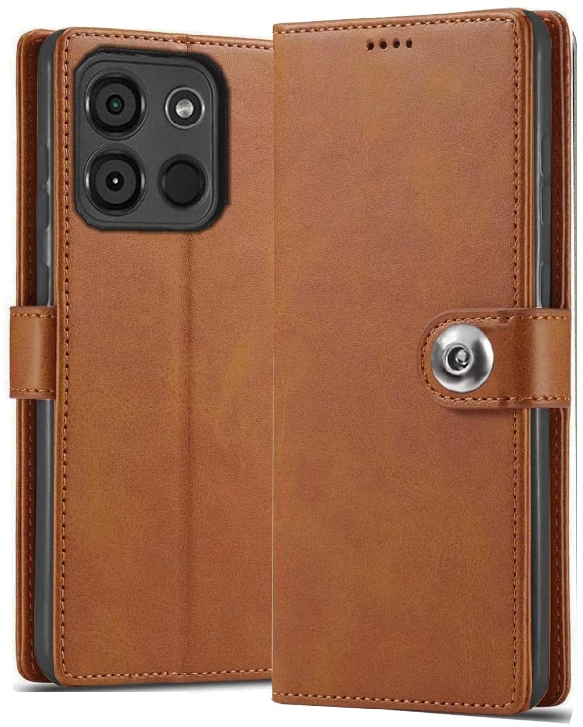 Coverage Itel A663LC / Itel_A05s Flip Cover | Full Body Protection |Inside Back TPU Wallet Stylish Button Magnetic Closure Book Cover Leather Flip Case for Itel A05s - Executive Brown (B0CPC41QJK) Amazon Price History, Amazon Price Tracker