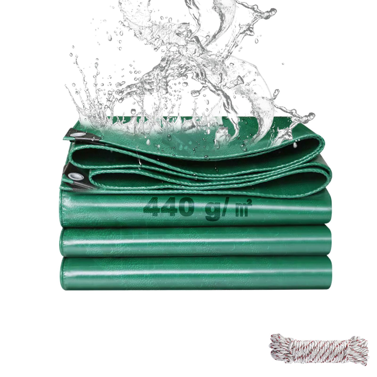SHANNA Tarpaulin 2x3 m Waterproof Heavy Duty Tarp Sheet Cover, Thicken 440 GSM PE Tarpaulin with Reinforced Grommets, MultiPurpose Outdoor Use for Garden Furniture Camping Ground Sheet Truck Cover — image 1